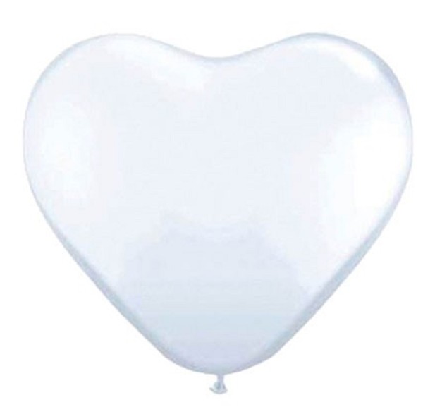 Qualatex Herz Standard White (Weiß) 27,5cm 11" Latex Luftballons