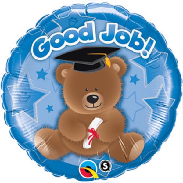 Good Job Bear Teddy Blue Folienballon 45cm 18 Inch