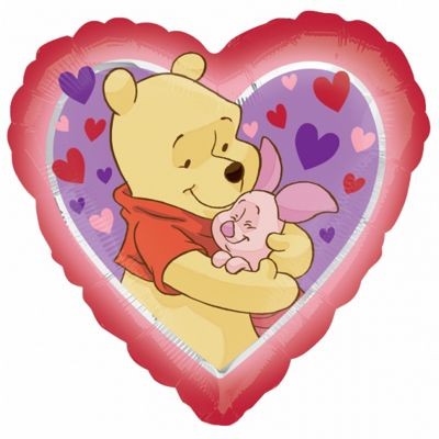 Mini Folienballon Winnie Pooh und Ferkel Love Hug Heart 22,5cm 9"