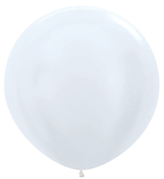 Sempertex Satin Pearl White Latex Riesenluftballons Weiß 90cm 36"