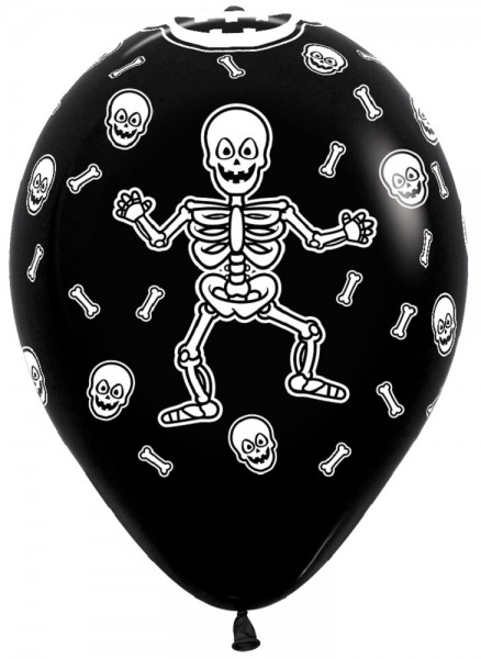 Skeleton Black Skelett 30cm 12" Latex Luftballons Sempertex