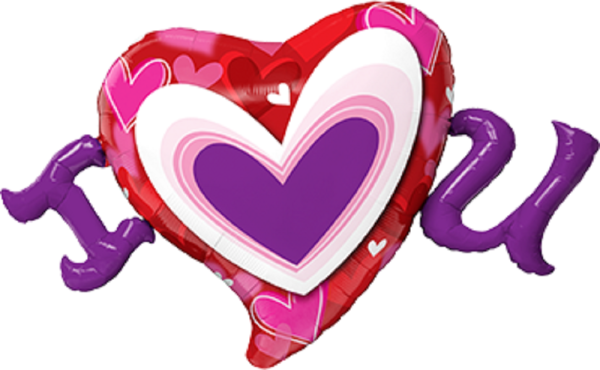 Love Affection I Love you Folienballon - 117cm 46''