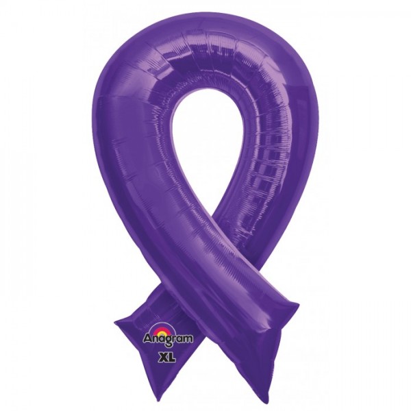Purple Ribbon - lila Schleife Folienballon - 91cm
