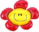 Blumen Smiley Flower rot Folienballon 104cm 41"