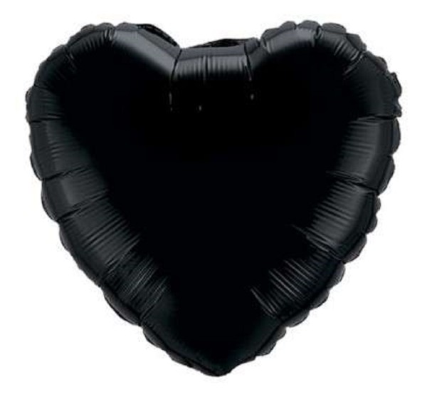 Folienballon Herz Onyx Black Schwarz 45cm 18 Inch Qualatex