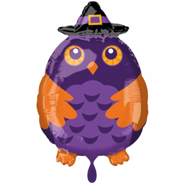 Witchy Owl Halloween Hexen Eule Folienballon - 50cm 19''