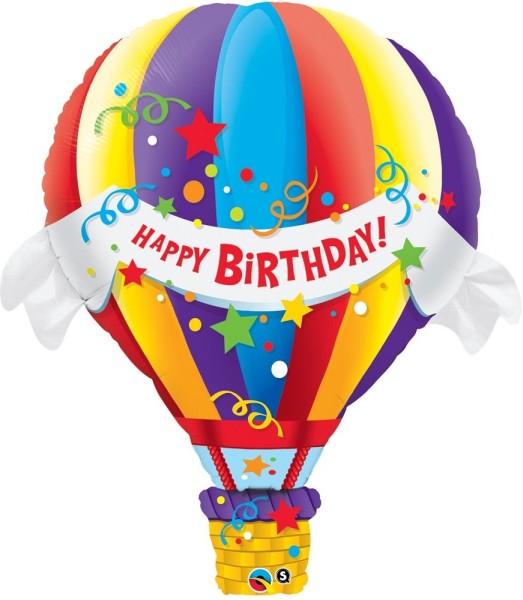 Happy Birthday Heißluftballon Folienballon 107cm 42"