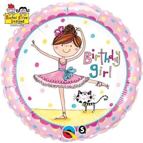 Ballerina Birthday Girl Folienballon - 45cm 18"