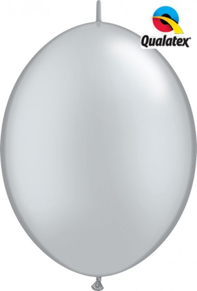 QuickLink Metallic Silver (Silber) 30cm 12" Latex Luftballons Qualatex