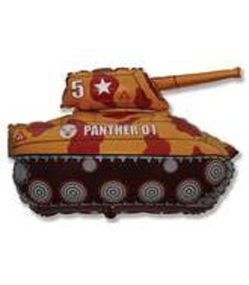 Panzer Military Tank Panther 01 Brown Orange Folienballon 65 x 80cm