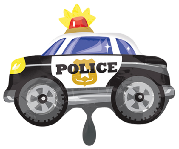 Police Car Folienballon 60cm 24 Inch Polizeiauto
