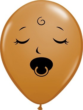 Sleeping Baby Faces Fashion Mocha Brown 12,5cm 5" Latex Luftballon Qualatex
