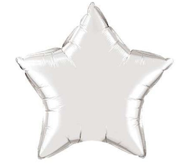 Stern silber metallic Folienballon - 50cm - Qualatex