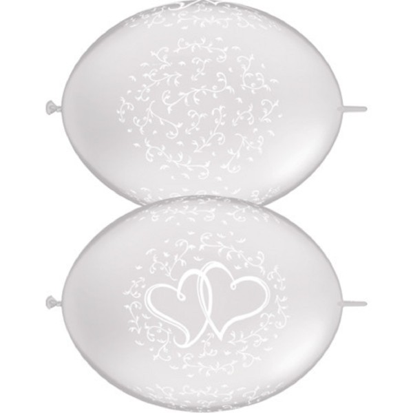 QuickLink Entwined Hearts (verschlungene Herzen) 30cm 12" Latex Luftballons Qualatex