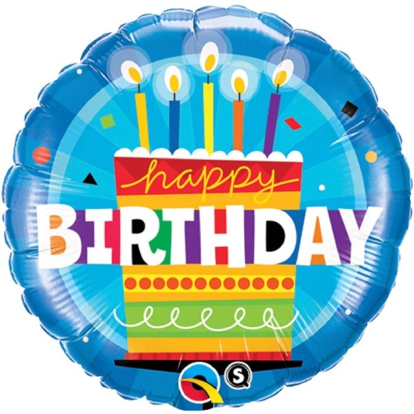 Mini Folienballon Birthday Cake Blue 23cm 9 Inch Geburtstagskuchen